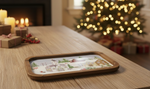 Framed Holiday Village Scene Wall Art