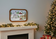 Winter Church and House Village Wall Art