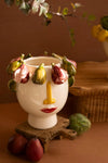 Glazed Ceramic Head Vase 10.5"H for Mediterranean Decor by Kalalou