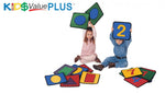 Carpets for Kids PLUS Shapes and Numbers Seating Learning Rug 12" Squares Kit Set of 20