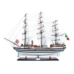 Amerigo Vespucci Model Ship – Handcrafted 36" Wood Replica, Painted Admiral Line By Old Modern Handicrafts