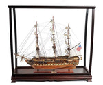 Old Modern Handicrafts T012A USS Constitution Large With Table Top Display Case