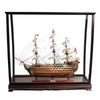HMS Victory Ship Model with Display Case – 31.5 in Handcrafted Wooden Decor