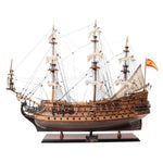Wood San Felipe Model Ship 35"H – Handcrafted with Brass Details by Old Modern Handicrafts