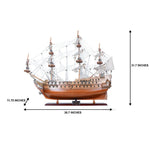 Zeven Provincien Ship Model – Three Decks with Metal Cannons