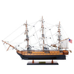 Wooden USS Constitution Model – 19.5" Tall Handcrafted Warship with Sails By Old Modern Handicrafts