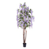 Vickerman T133000-07 7' Artificial Purple Wisteria Tree In Black Planters Pot.