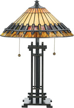 Fine Art Lighting Tiffany Table Lamp – Genuine Stained Glass Antique Lamp, 16" x 16" x 23"