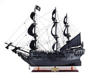 Old Modern Handicrafts Black Pearl Pirate Ship Large With Floor Display Case