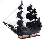 Old Modern Handicrafts Black Pearl Pirate Ship Large With Floor Display Case