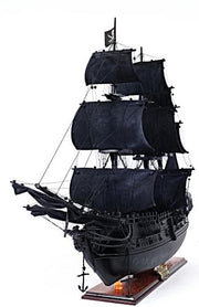 Old Modern Handicrafts Black Pearl Pirate Ship Large With Floor Display Case