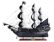 Old Modern Handicrafts Black Pearl Pirate Ship Large With Floor Display Case