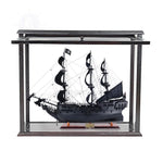 Pirate Ship Black Pearl Midsize – 29.5" Wood Model – Front Open Display Case Included By Old Modern Handicrafts