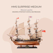 HMS Surprise Model Ship – 26.75in – Handcrafted Wooden Frigate Replica By Old Modern Handicrafts