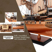 HMS Surprise Wooden Ship – 26.75in – Cannons and Metal Anchors