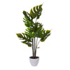 Vickerman TB230137 37" Green Monstera Plant X8 In White Pot.