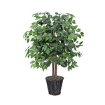 Vickerman TBU0140 4' Artificial Ficus Bush Rattan Basket.