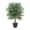 Vickerman TBU0140-RB 4' Artificial Ficus Bush Brown Plastic Container.