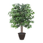 Vickerman TBU0140-RB 4' Artificial Ficus Bush Brown Plastic Container.