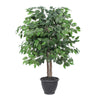 Vickerman TBU0140-RG 4' Artificial Ficus Bush Round Gray Plastic Container.