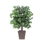 Vickerman TBU0140-SB 4' Artificial Ficus Bush Square Brown Plastic Container