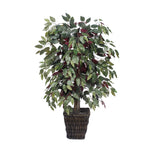 Vickerman TBU0340-0414 4' Artificial Capensia Bush Square Willow Basket