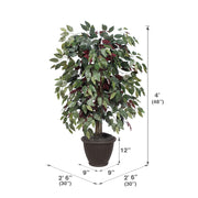Vickerman TBU0340-RB 4' Artificial Capensia Bush Brown Plastic Container.