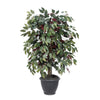 Vickerman TBU0340-RG 4' Artificial Capensia Bush Gray Round Plastic Container.