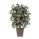 Vickerman TBU0340-SB 4' Artificial Capensia Bush Brown Square Plastic Basket.