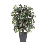 Vickerman TBU0340-SG 4' Artificial Capensia Bush Gray Square Plastic Container