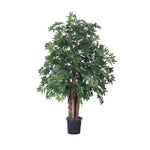 Vickerman TBU0640-06 4' Artificial Ming Aralia Bush Black Plastic Pot.