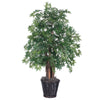 Vickerman TBU0640 4' Artificial Ming Aralia Bush Rattan Basket