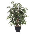 Vickerman TBU0640-RB 4' Artificial Ming Aralia Bush Brown Plastic Container.