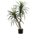 Vickerman TBU1140-06 4' Artificial Marginata Bush Black Plastic Pot.