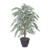 Vickerman TBU1340-RG 4' Artificial Variegated Smilax Bush Gray Round Plastic Container.