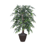 Vickerman TBU1440-RB 4' Artificial Green Smilax Bush Brown Plastic Container.