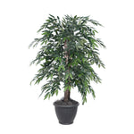 Vickerman TBU1440-RG 4' Artificial Green Smilax Bush Gray Round Plastic Container.