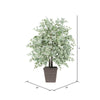 Vickerman TBU1640-SB 4' Artificial Silver Maple Bush Brown Square Plastic Container