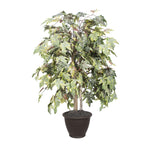 Vickerman TBU1740-RB 4' Artificial Frosted Maple Bush Brown Plastic Container.