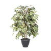 Vickerman TBU1740-RG 4' Artificial Frosted Maple Bush Gray Round Plastic Container.