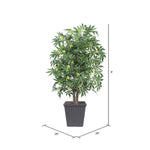 Vickerman TBU1840-SG 4' Artificial Japanese Maple Bush Gray Square Plastic Container