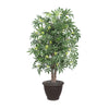 Vickerman TBU1840-RB 4' Artificial Japanese Maple Bush Brown Plastic Container.