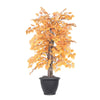 Vickerman TBU2240-RG 4' Artificial Golden Aspen Bush Gray Round Plastic Container.