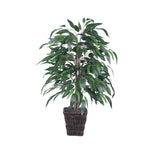 Vickerman TBU2840-0414 4' Artificial Mango Bush Square Willow Basket.