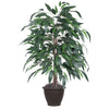 Vickerman TBU2840-RB 4' Artificial Mango Bush Brown Plastic Container.