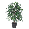 Vickerman TBU2840-RG 4' Artificial Mango Bush Gray Round Plastic Container.