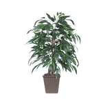 Vickerman TBU2840-SB 4' Artificial Mango Bush Brown Square Plastic Container