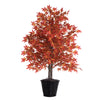 Vickerman TBU3740 4' Artificial Orange Maple Bush Rattan Basket.