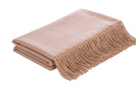 Camel Hair Flatweave Throw – 59"Wx71"L Beige Undyed Natural Fiber Indoor Decor by Auskin