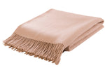 Camel Hair Basketweave Throw Ecru 59" x 71" – Natural Undyed Luxury Woven Throw Blanket for Indoor Use by Auskin